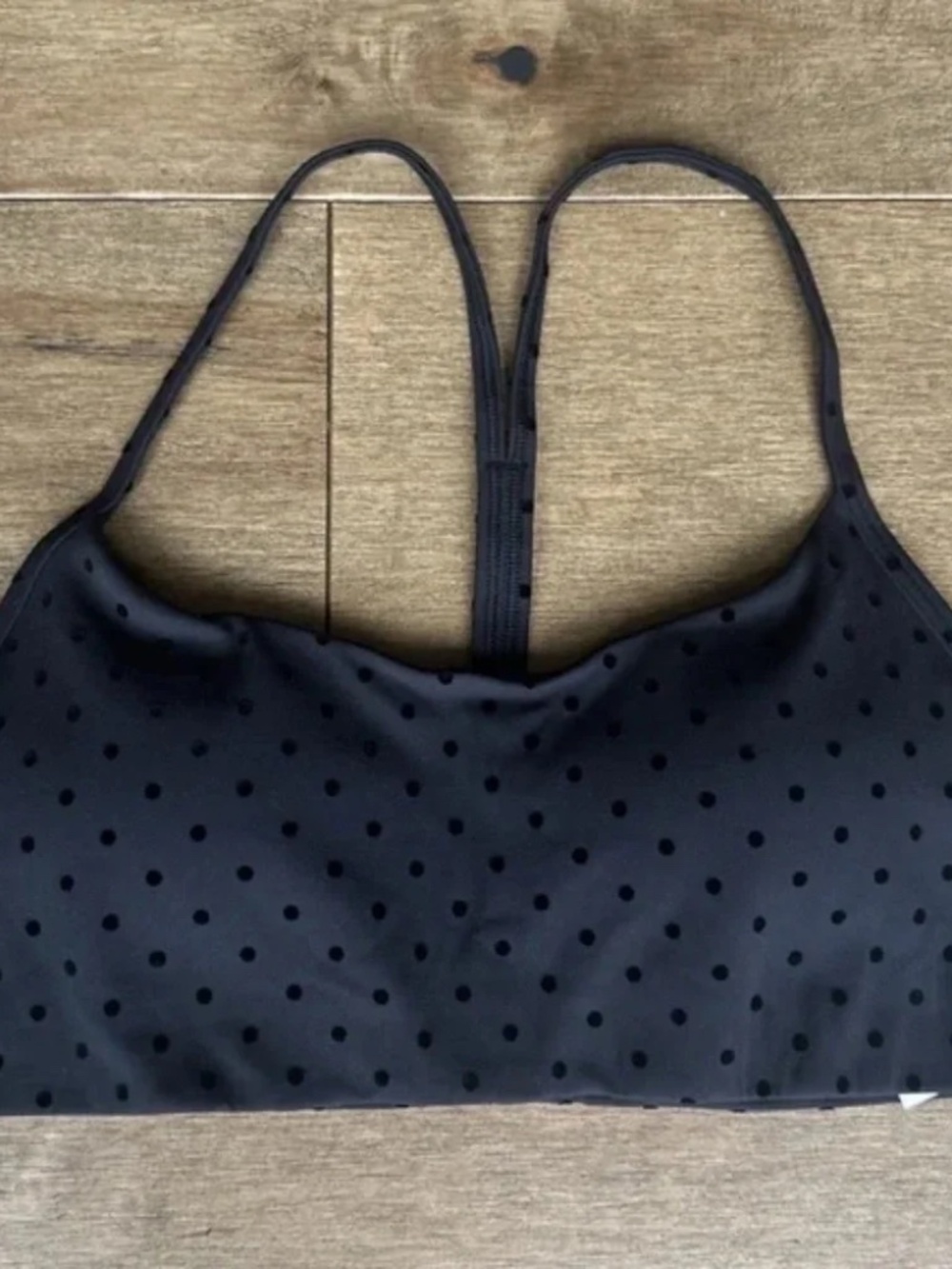 LULULEMON Flow Y Bra Light Support A/B Cup Evolve Flocked Polka Flock Black Sz S
